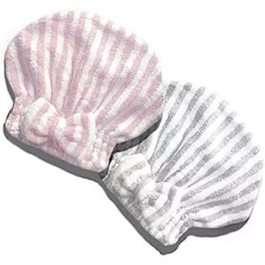 2 Free! when you buy  Hair Towel Cap for Women Girls (Pink&Gray White, 2)